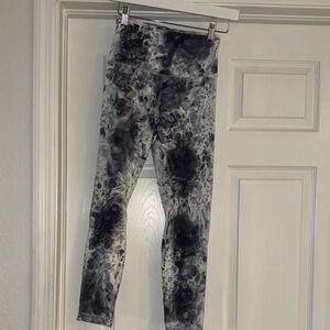 lululemon athletica Black and Gray Tie-Dye Leggings